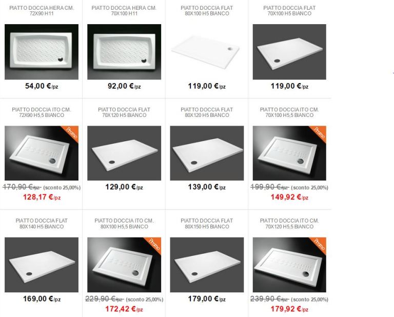 Piatti doccia rettangolari